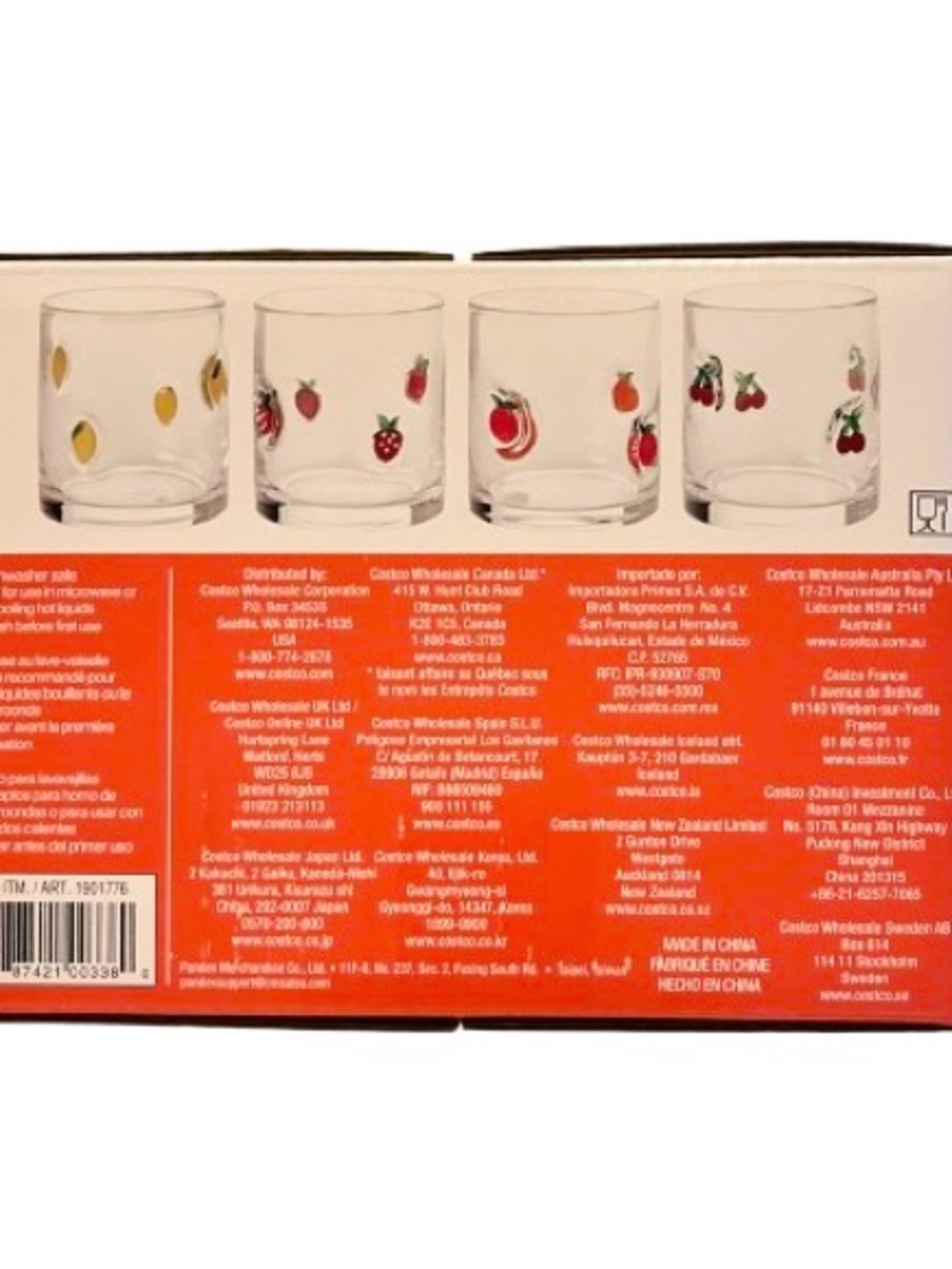 🆕- Set of 4 Fruit Motif Clear Glass Tumbler Set - New in Box. - Picture 8 of 10